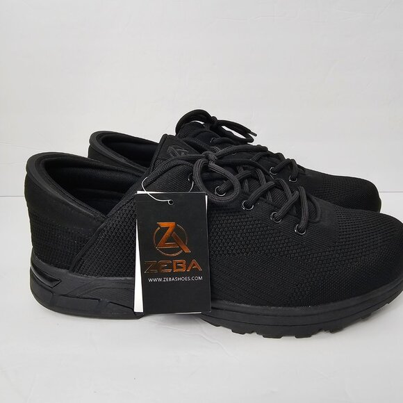 Zeba Men's Black Extra Wide Hands Free Slip On Sneakers Walking Shoes Size 15XW - Picture 4 of 12